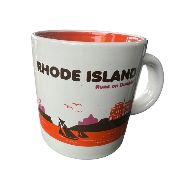 RHODE ISLAND Runs On Dunkin’ Vintage Coffee Mug New With Box - Picture 8 of 8